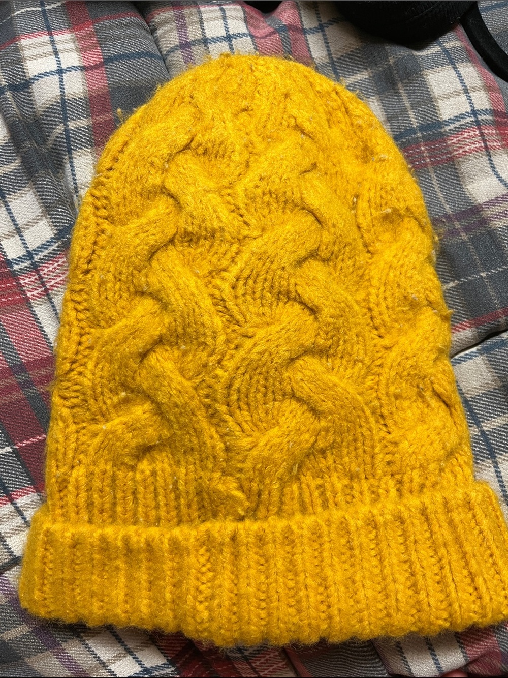 Old Navy Yellow Cable Knit Beanie
